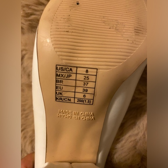Forever 21 White Mule Slip On Heels size 8 - Picture 6 of 7